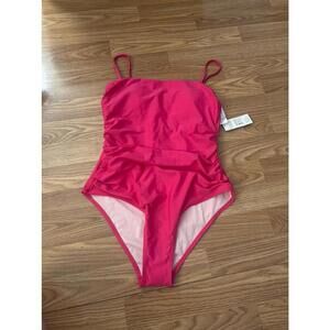 Cupshe Square Neck Pink One Piece Swimsuit Size Medium